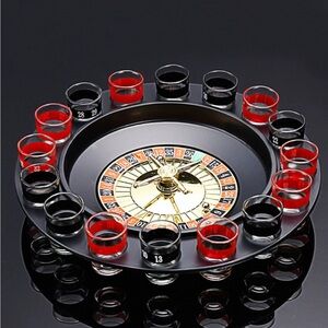 Red and Black Roulette Shot Glass Game Set
